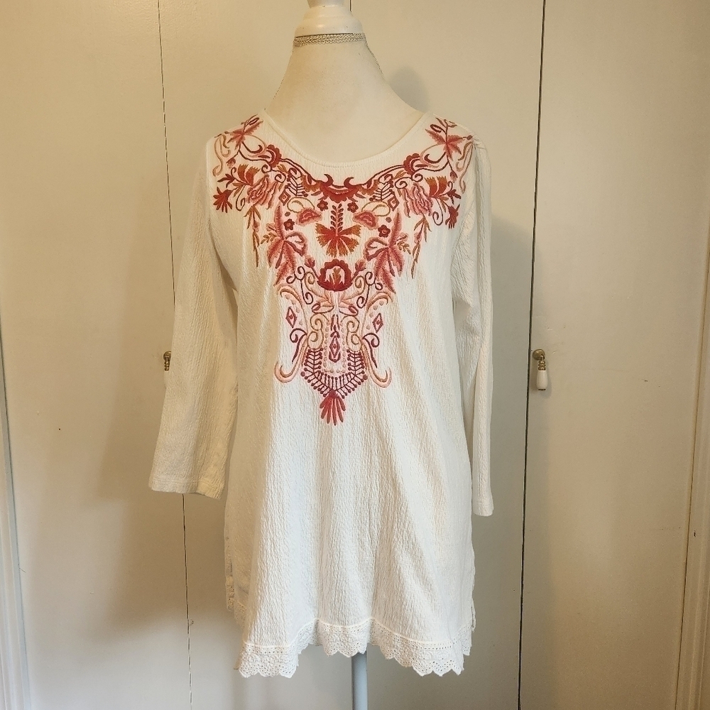 SOFT SURROUNDINGS CANARY ISLAND TUNIC SIZE M - Picture 3 of 8